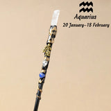 1PC Zodiac Natural Clear Quartz Crystal Point Magic Wand Witch Sceptre