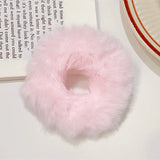 Dopamine Colour Fluffy Scrunchie Hair Bands Ponytail Holder Hair Accessories