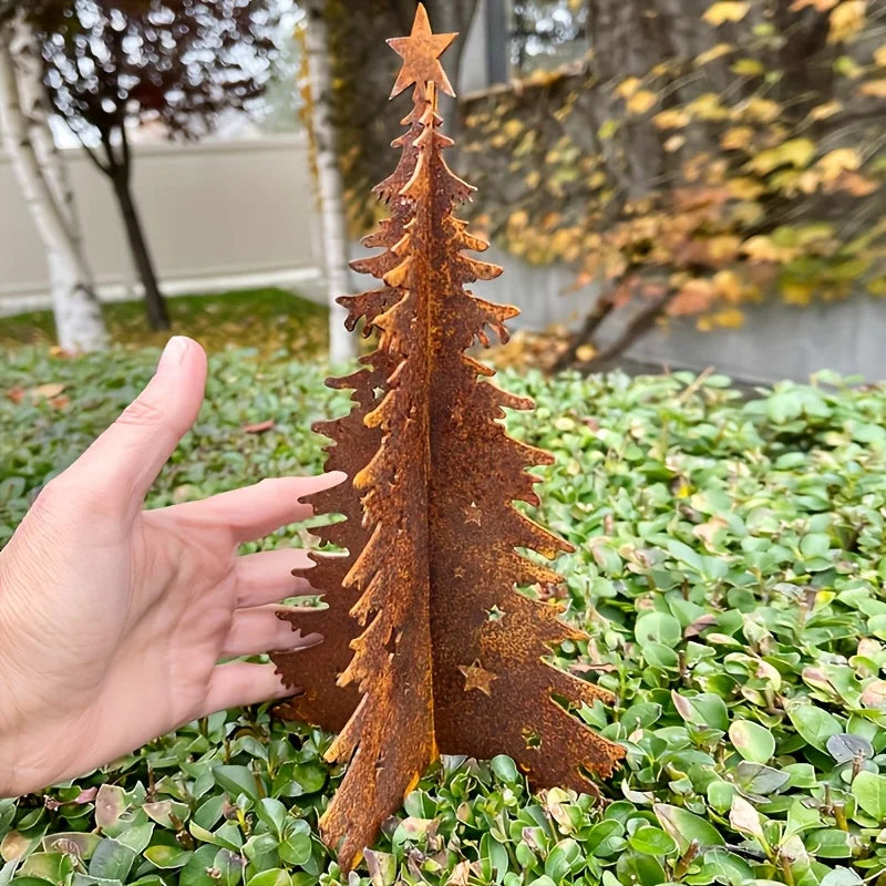 Rustic Vintage Christmas Tree Garden Stakes