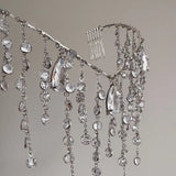 Cascading Waterfall Design Sparkling Bridal Hair Accessory