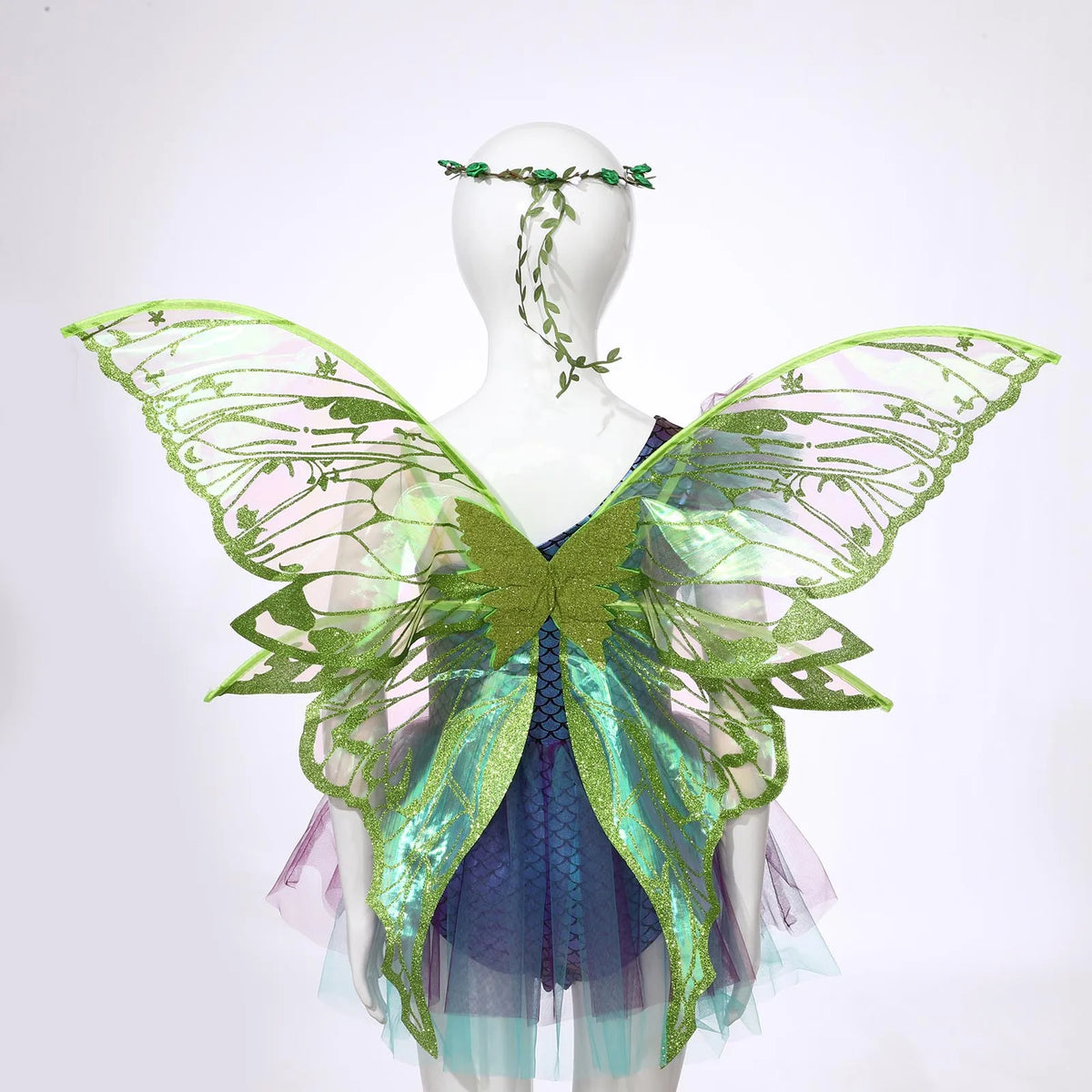 Fairy Elf Costume Wings, Ears, Wand and Hair Wreath Sets