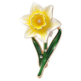 March Birthday Flower Brooch Enamel Daffodil
