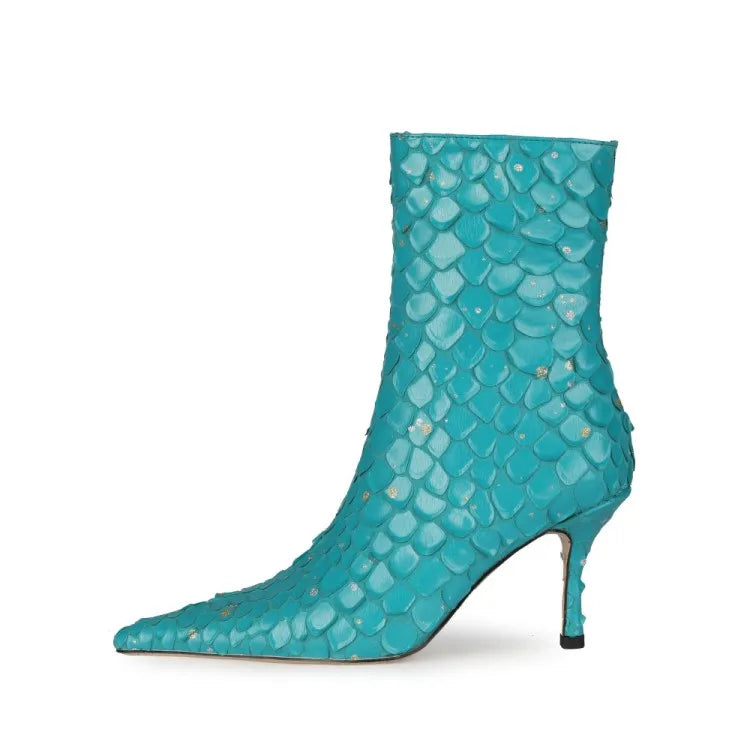 Sssseriously Ssssasssy Sssshort Boots Black Red Snake Ankle Boots
