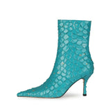 Sssseriously Ssssasssy Sssshort Boots Black Red Snake Ankle Boots