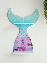 Mermaid Tail Wooden Crystal Shelf Essential Oil Display Floating Wall Shelf