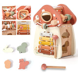 Mushroom Busy Box Baby Montessori Musical Wooden Toys Educational Percussion Toys