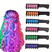 Sets of 6 Hair Chalk Combs Temporary Hair Colour Washable Hair Dye