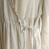 Evie's Vintage French Style Cotton Linen Dress Long Sleeveless Loose Wrap