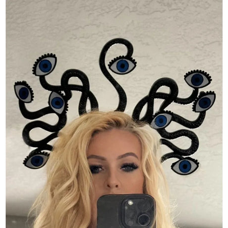 Surreal Evil Eye Snake Crown Light Up Rave Headpiece Halloween Costume