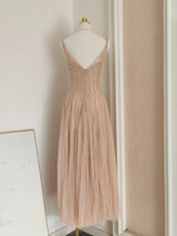 Sylvie's French Lace Embroidered Mesh Evening Dress
