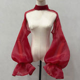 Chiffon Full Sleeves Shoulder Neck Covers Cosplay Dance Performance Wear