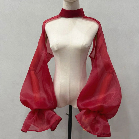 Chiffon Full Sleeves Shoulder Neck Covers Cosplay Dance Performance Wear