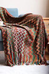 Boho Zig Zag Mexico Baja Blankets