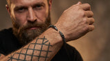 Stainless Steel Nordic Viking Norse Raven Cuff Bangle Mens Gift with Wooden Box
