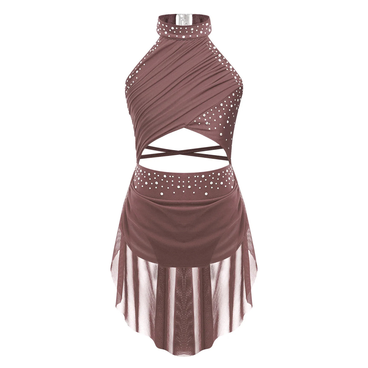 Girls Dance Performance Rhinestone Fringed Dress Figure Ice Skating Dancewear