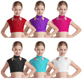 Girls Dance Crop Tops Figure Skating Modern Dance Gymnastics Stage Performance