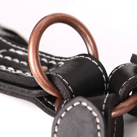 Genuine Leather Dog Harness Durable Large Dogs Riveted Pet Vest With Metal Accessories Medieval Cosplay