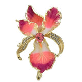 Enamel Orchid Flower Brooches