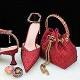 Diamond Confetti Pointed Shoes and Matching Bag Party Heels