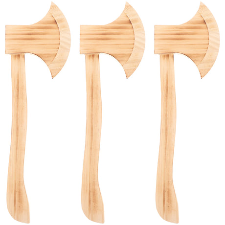 3pcs Wooden Axe Toys Hatchet Cosplay Props Kids Medieval Book Week Halloween Decor