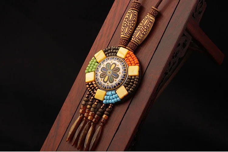 Handmade Beaded Leather Boho Necklaces