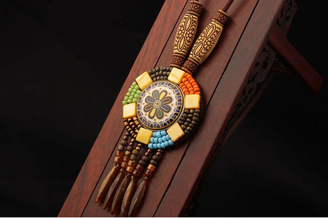 Handmade Beaded Leather Boho Necklaces