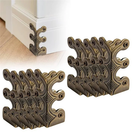 10PC Skiffers Baseboard Corner Protectors Solid Brass Skirting Board Corner Protectors