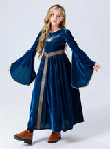 Girls Medieval Court Velvet Gowns Cosplay Costume
