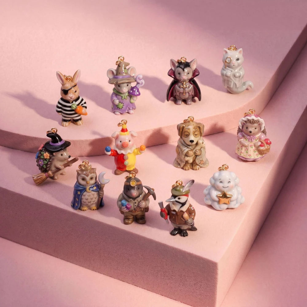 Animal Friends Fancy Dress Party Series Pendant Charms for DIY Jewellery Making