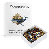 Whale Castle Unique Shape Wooden Jigsaw Puzzles