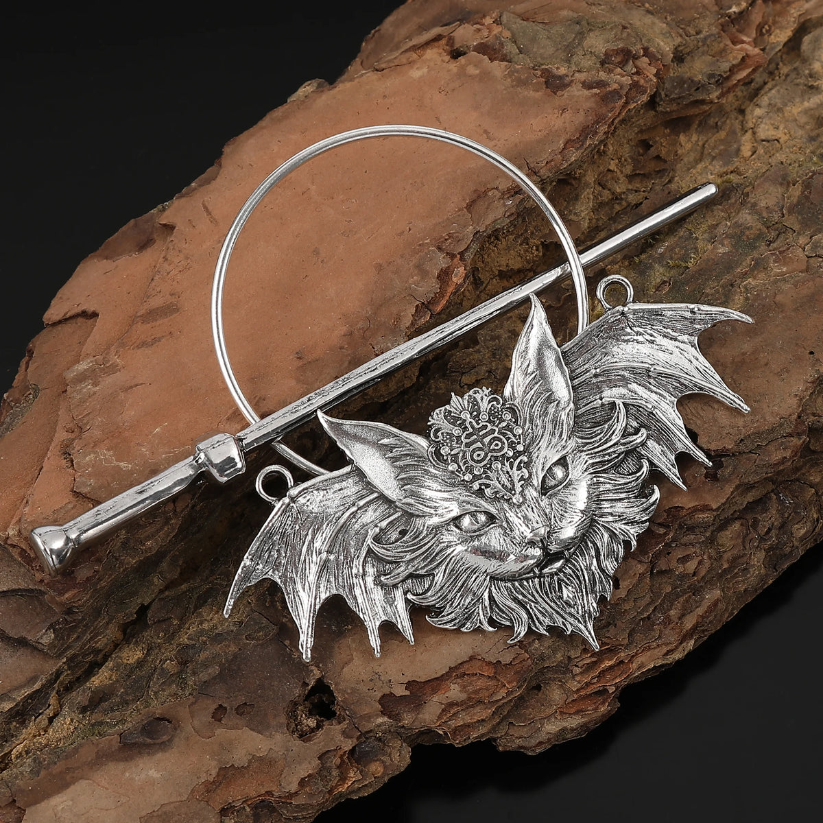 Gothic Bat Hairpin Halloween Hair Accessory