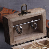 Gothic Thorns Stainless Steel Huggie Hoop Earrings for Men with Wooden Box