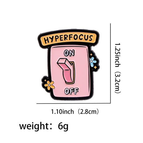 "On/Off Switch" Enamel Pin ADHD Awareness Lapel Pins Badge
