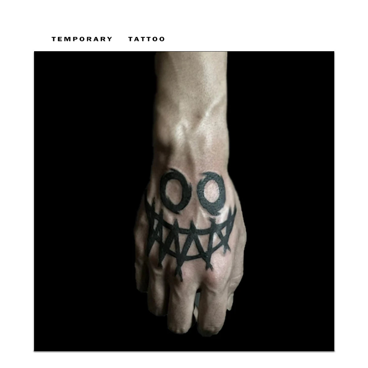 Anarchy Smiley Face Temporary Tattoo