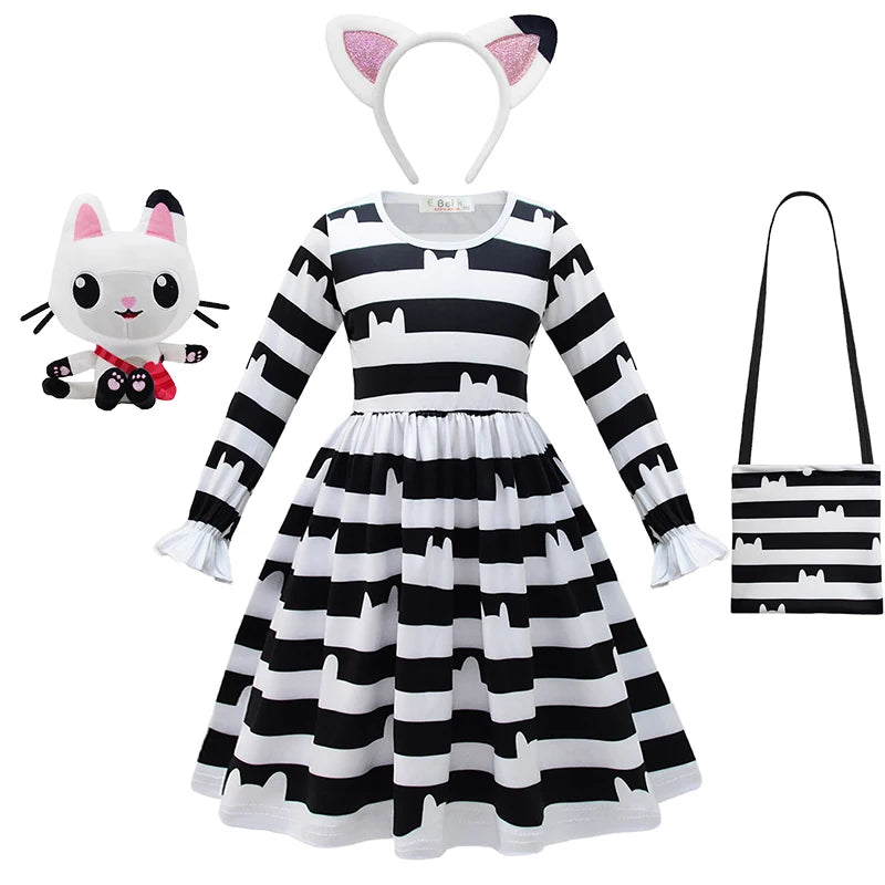 Cat Gabby Doll Striped Fancy Dress Halloween Cosplay Book Week Children's Costume