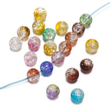4 6 8 10mm Cracked Crystal Beads Dual Colour Glass Beads for Jewellery Making DIY