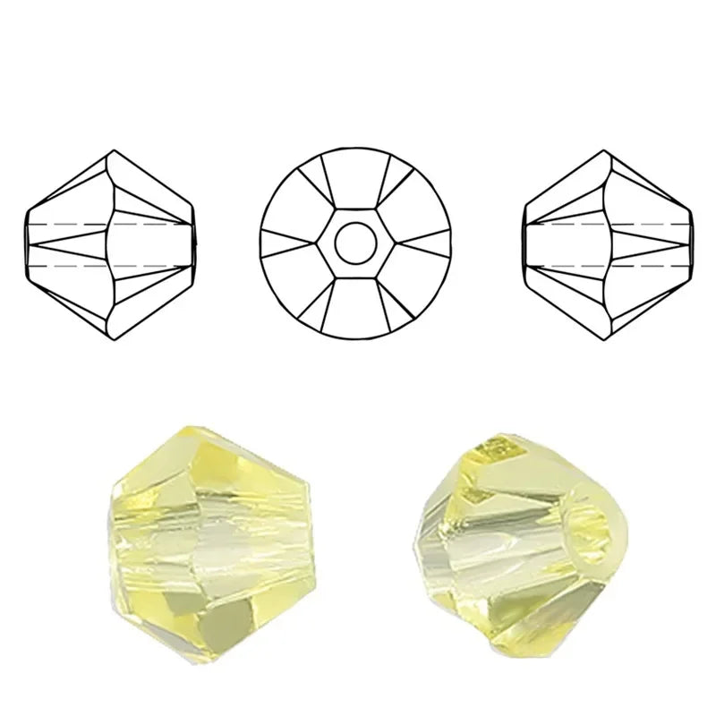 3/4/6mm Rainbow Austria Bicone Crystal Beads AB Colour Faceted Glass Beads for DIY Jewellery Making