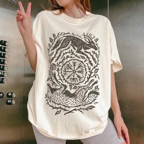 Fox Yin Yang T-Shirt Witchy Forestcore Tee