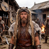 Unisex Viking Faux Fur Headdresses and Wolf Head Masks