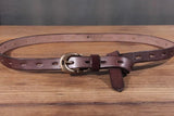 Maggy's Genuine Leather Women's Belt Pure Copper Button