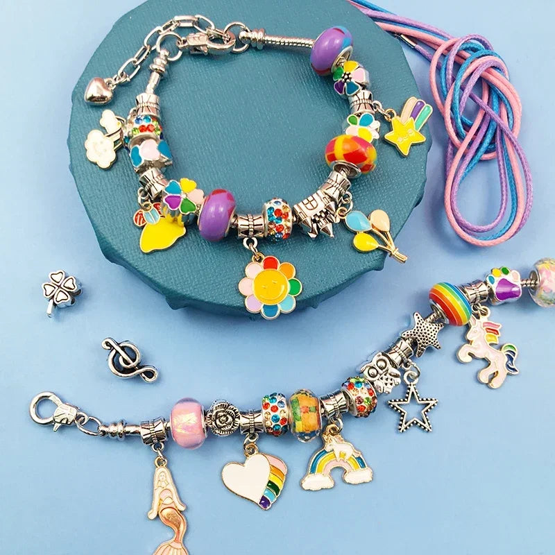 Charm Bracelet Making Kit Girls Gift Box 66 Pcs of DIY Jewellery Making Kit