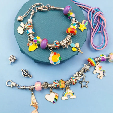 Charm Bracelet Making Kit Girls Gift Box 66 Pcs of DIY Jewellery Making Kit