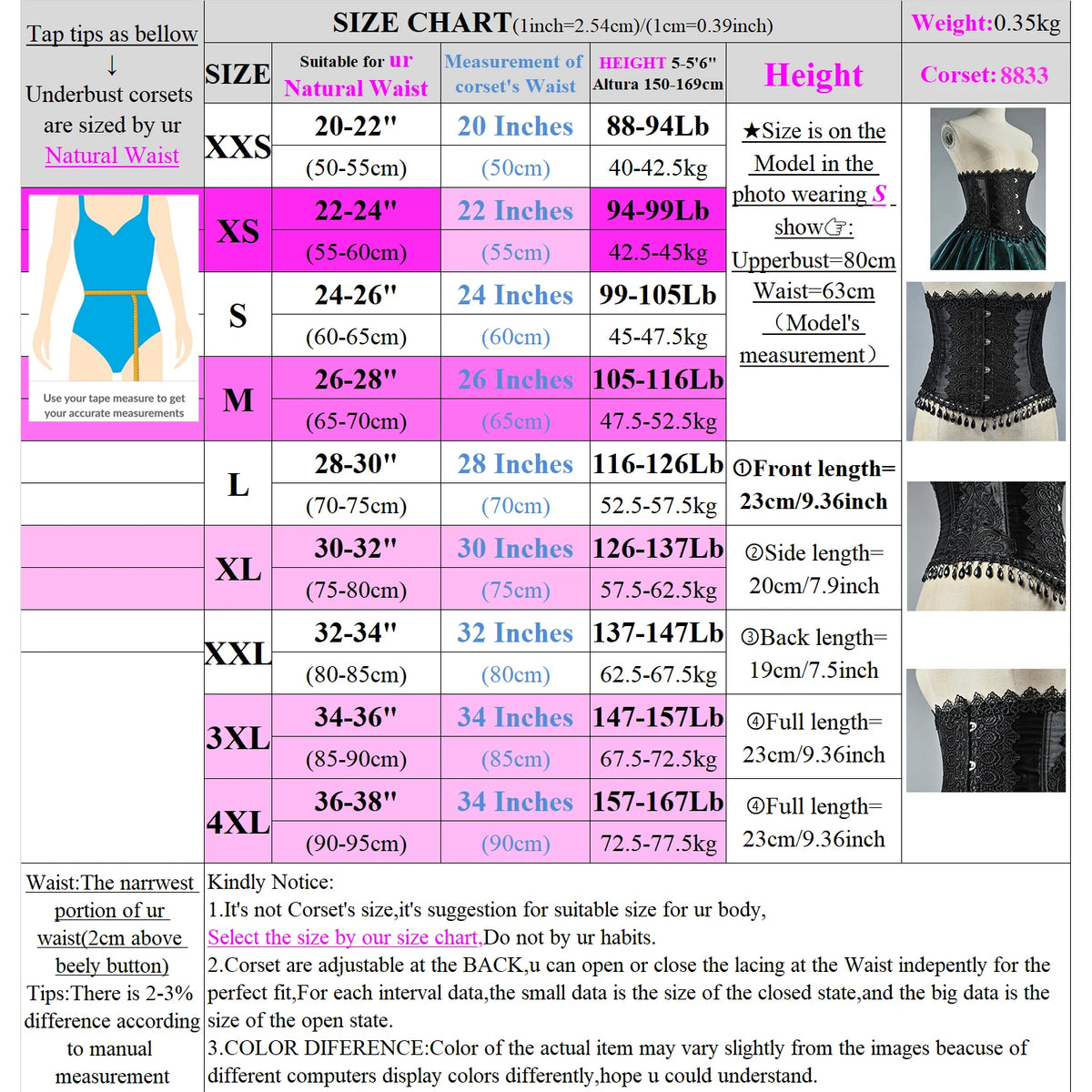 Palace Principessa Beaded Trim Steel Bone Black Lace Underbust Corset