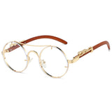 Round Retro Cape Sunglasses Double Bridge