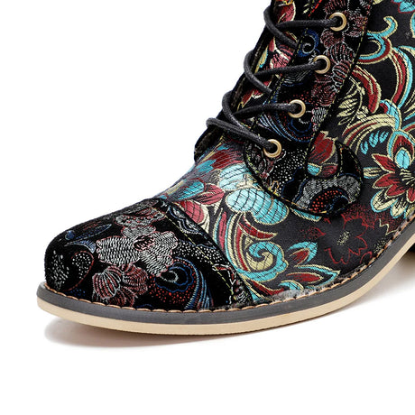 Mai's Embroidered Casual Short Boots Shoes