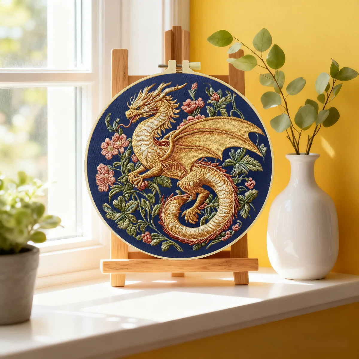 Golden Dragon DIY Embroidery Kit for Beginners
