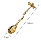 Dragonfly Teaspoons Bird, Starfish, Flower Golden Mini Spoons