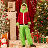 Grinch Costume Kids Boys Girls Christmas Cosplay Costume Set