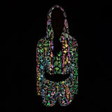 Reflective Mushroom Print Shorts Cropped Hoodie