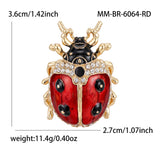 Enamel and Rhinestone Ladybird Brooches